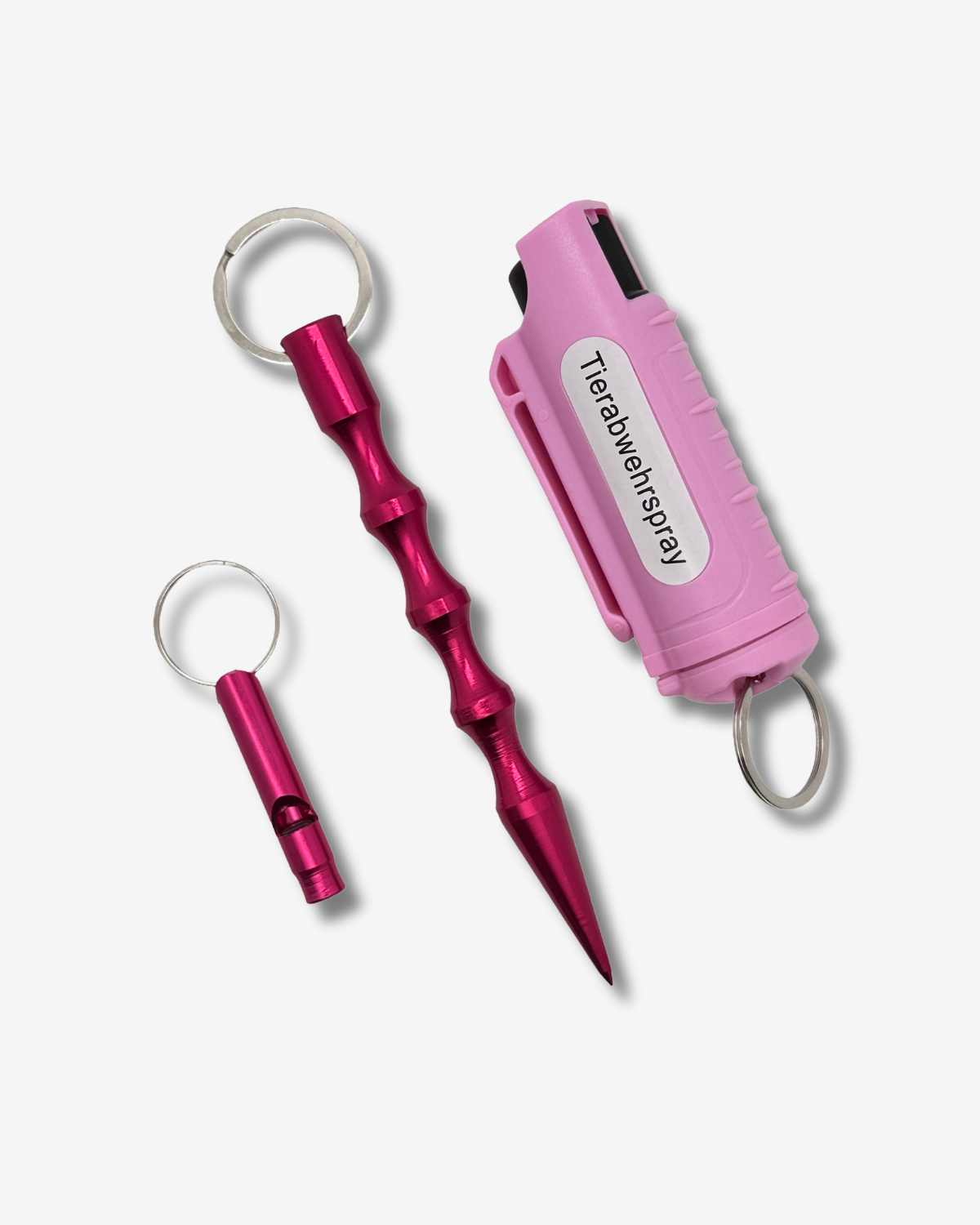 3er Selbstverteidigungsset Kubotan, Notfallpfeife & Tierabwehrspray