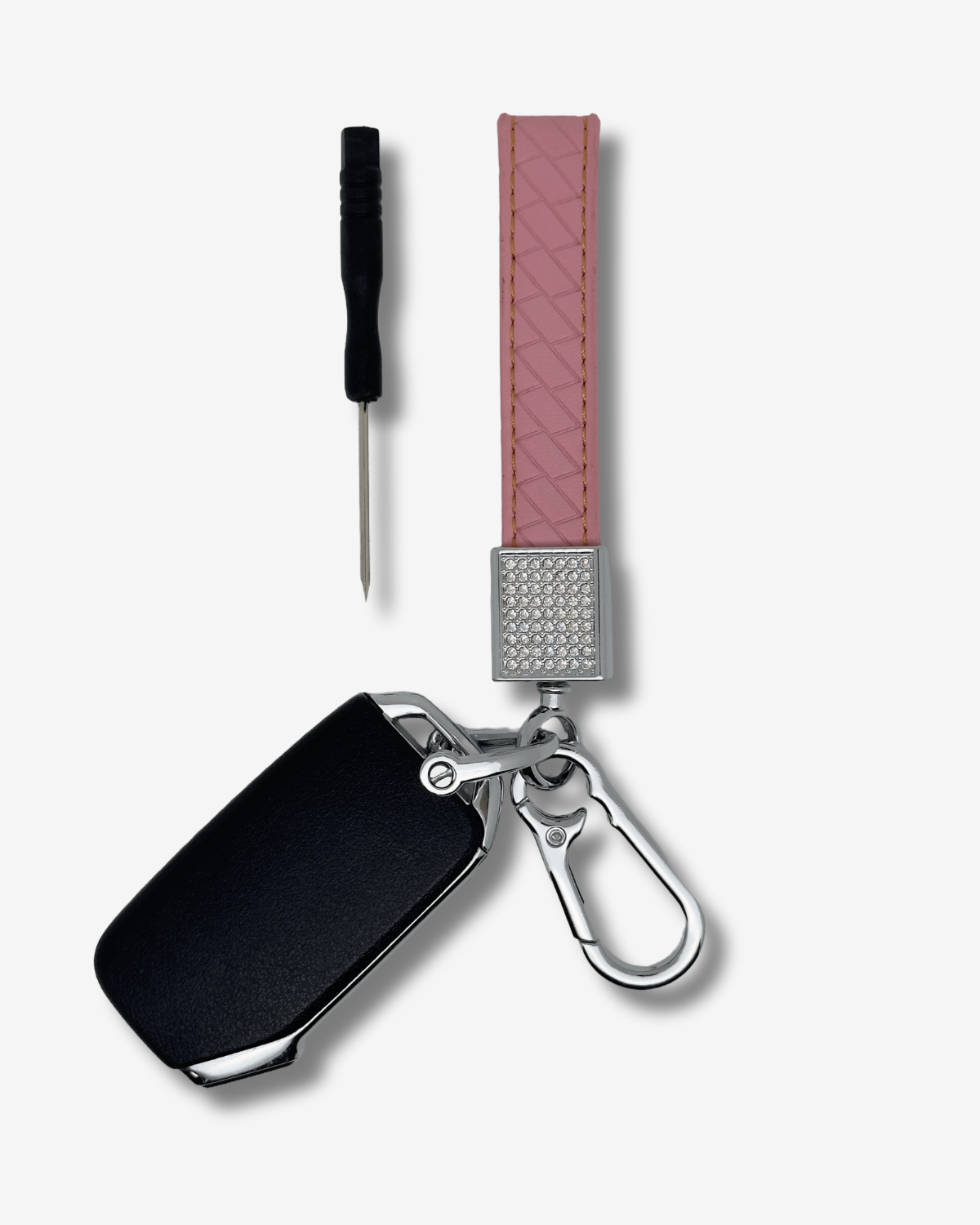 Glitzer Kunstleder Schlüsselanhänger Karabiner