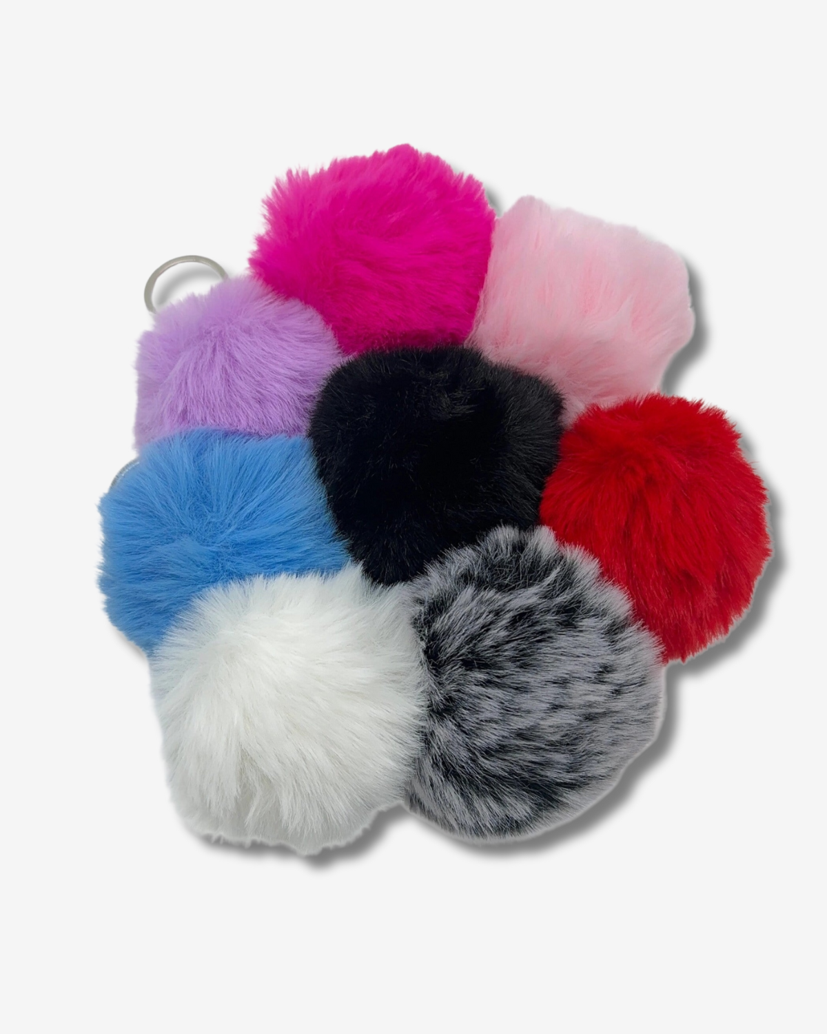 Kunstfell Bommel PomPom Schlüsselanhänger