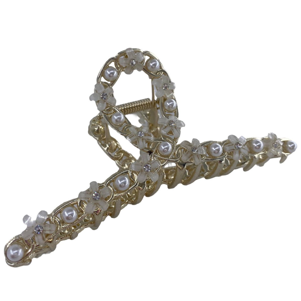 Haarspange Perlen / Blumen